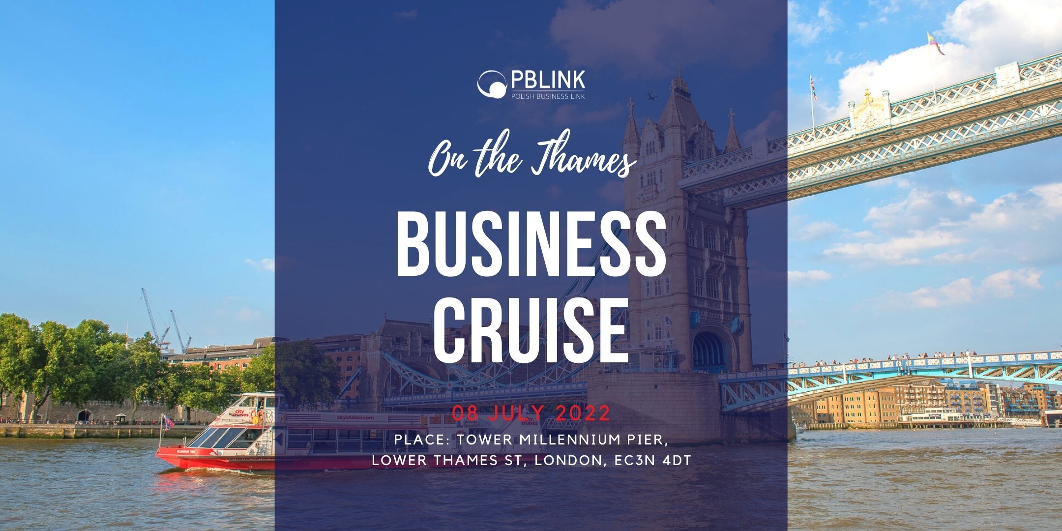 Business networking event cruise on the thames
