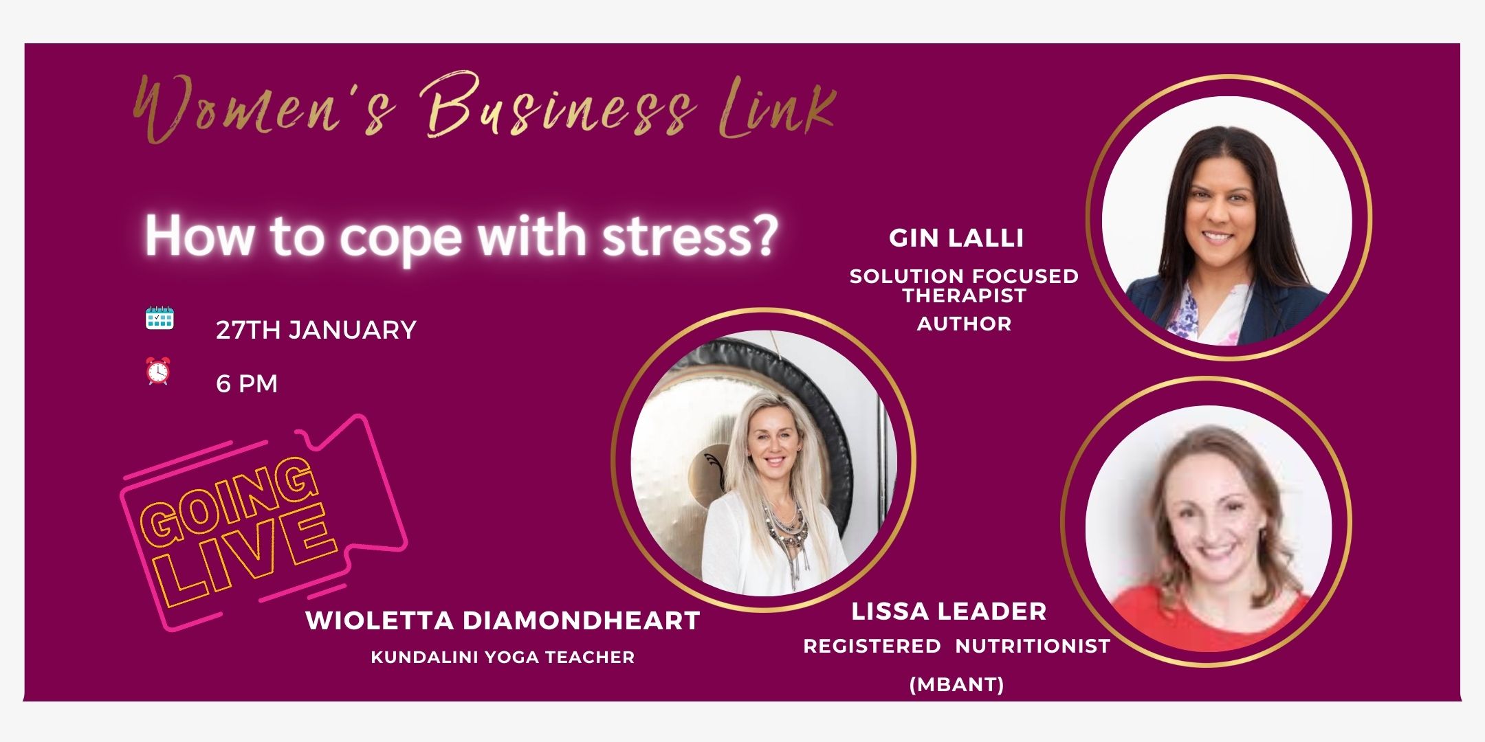Women's Business Link event: How to cope with stress.